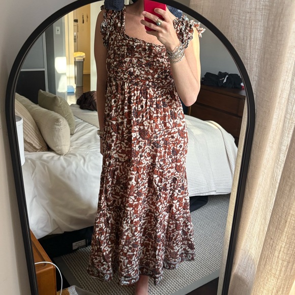 Chic Brown Patterned Maxi Dress - Picture 8 of 9